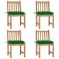 Preview: ARDEBO.de - Gartenst?hle 4 Stk. mit Kissen Massivholz Teak