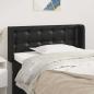 Preview: ARDEBO.de - Kopfteil mit Ohren Schwarz 93x16x78/88 cm Kunstleder