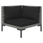 Preview: 9-tlg. Garten-Lounge-Set mit Kissen Poly Rattan Dunkelgrau