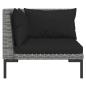 Preview: 9-tlg. Garten-Lounge-Set mit Kissen Poly Rattan Dunkelgrau