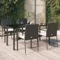 Preview: ARDEBO.de - 5-tlg. Garten-Essgruppe mit Kissen Schwarz Poly Rattan