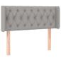 Preview: Kopfteil mit Ohren Hellgrau 103x16x78/88 cm Stoff