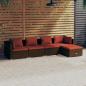 Preview: ARDEBO.de - 5-tlg. Garten-Lounge-Set mit Kissen Poly Rattan Braun