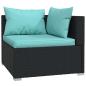 Preview: 9-tlg. Garten-Lounge-Set mit Kissen Poly Rattan Schwarz