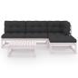 Preview: 5-tlg. Garten-Lounge-Set mit Kissen Kiefer Massivholz