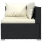 Preview: 6-tlg. Garten-Lounge-Set mit Kissen Poly Rattan Schwarz