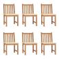 Preview: ARDEBO.de - Gartenstühle 6 Stk. mit Kissen Massivholz Teak