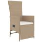 Preview: 9-tlg. Garten-Essgruppe mit Kissen Beige Poly Rattan