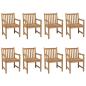 Preview: Gartenstühle 8 Stk. mit Grünen Kissen Massivholz Teak