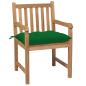 Preview: Gartenstühle 8 Stk. mit Grünen Kissen Massivholz Teak