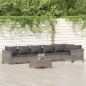 Preview: ARDEBO.de - 7-tlg. Garten-Lounge-Set mit Kissen Grau Poly Rattan