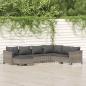 Preview: ARDEBO.de - 7-tlg. Garten-Lounge-Set mit Kissen Grau Poly Rattan