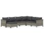 Preview: 7-tlg. Garten-Lounge-Set mit Kissen Grau Poly Rattan