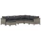 Preview: 7-tlg. Garten-Lounge-Set mit Kissen Grau Poly Rattan