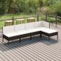 Preview: ARDEBO.de - 5-tlg. Garten-Lounge-Set mit Auflagen Poly Rattan Schwarz
