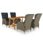 Preview: ARDEBO.de - 5-tlg. Garten-Essgruppe Braun