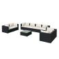 Preview: 9-tlg. Garten-Lounge-Set mit Kissen Poly Rattan Schwarz