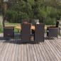 Preview: ARDEBO.de - 7-tlg. Garten-Essgruppe Poly Rattan Schwarz