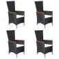 Preview: 7-tlg. Garten-Essgruppe Poly Rattan Schwarz