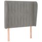 Preview: Kopfteil mit Ohren Hellgrau 83x23x118/128 cm Samt