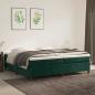 Preview: ARDEBO.de - Boxspringbett mit Matratze Dunkelgrün 200x200 cm Samt