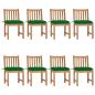 Preview: ARDEBO.de - Gartenstühle 8 Stk. mit Kissen Massivholz Teak