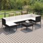 Preview: ARDEBO.de - 8-tlg. Garten-Lounge-Set mit Auflagen Poly Rattan Schwarz