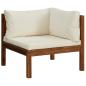 Preview: 6-tlg. Garten-Lounge-Set mit Creme Kissen Massivholz Akazie