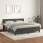 Preview: ARDEBO.de - Boxspringbett mit Matratze Dunkelgrau 180x200 cm Samt