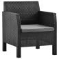 Preview: Gartenst?hle mit Kissen 2 Stk. PP Rattan Anthrazit