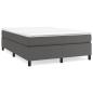 Preview: Boxspringbett mit Matratze Grau 160x200 cm Kunstleder