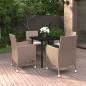 Preview: ARDEBO.de - 5-tlg. Garten-Essgruppe mit Auflagen Poly Rattan und Schwarz