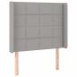 Preview: Kopfteil mit Ohren Hellgrau 103x16x118/128 cm Stoff