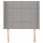 Preview: Kopfteil mit Ohren Hellgrau 103x16x118/128 cm Stoff