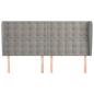 Preview: Kopfteil mit Ohren Hellgrau 183x23x118/128 cm Samt