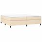 Preview: Boxspringbett mit Matratze Creme 200x200 cm Stoff