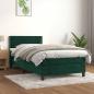Preview: ARDEBO.de - Boxspringbett mit Matratze Dunkelgrün 80x200 cm Samt