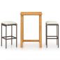 Preview: 3-tlg. Gartenbar-Set mit Kissen Braun