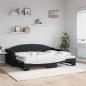 Preview: ARDEBO.de - Tagesbett Ausziehbar Schwarz 80x200 cm Stoff