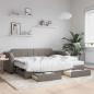 Preview: ARDEBO.de - Tagesbett Ausziehbar mit Schubladen Taupe 80x200 cm Stoff