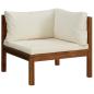 Preview: 12-tlg. Garten-Lounge-Set mit Creme Kissen Massivholz Akazie