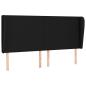 Preview: Kopfteil mit Ohren Schwarz 163x23x118/128 cm Stoff
