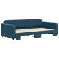 Preview: Tagesbett Ausziehbar Blau 100x200 cm Samt