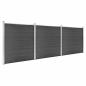 Preview: Zaunelement Set WPC 526x186 cm Schwarz
