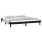 Preview: Massivholzbett mit LEDs Schwarz 140x190 cm