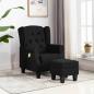 Preview: ARDEBO.de - Massagesessel mit Hocker Schwarz Stoff
