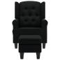 Preview: Massagesessel mit Hocker Schwarz Stoff