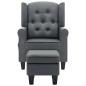 Preview: Massagesessel mit Hocker Hellgrau Stoff