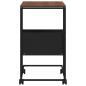 Preview: Beistelltisch mit Rollen Schwarz 55x36x63,5 cm Holzwerkstoff