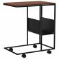 Preview: Beistelltisch mit Rollen Schwarz 55x36x63,5 cm Holzwerkstoff